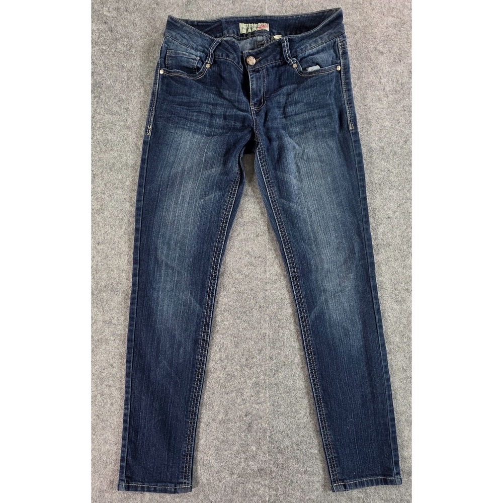 Paris Blues Jeans Size 9 Juniors Retro Low Rise Skinny Leg 2000s Faded Wash